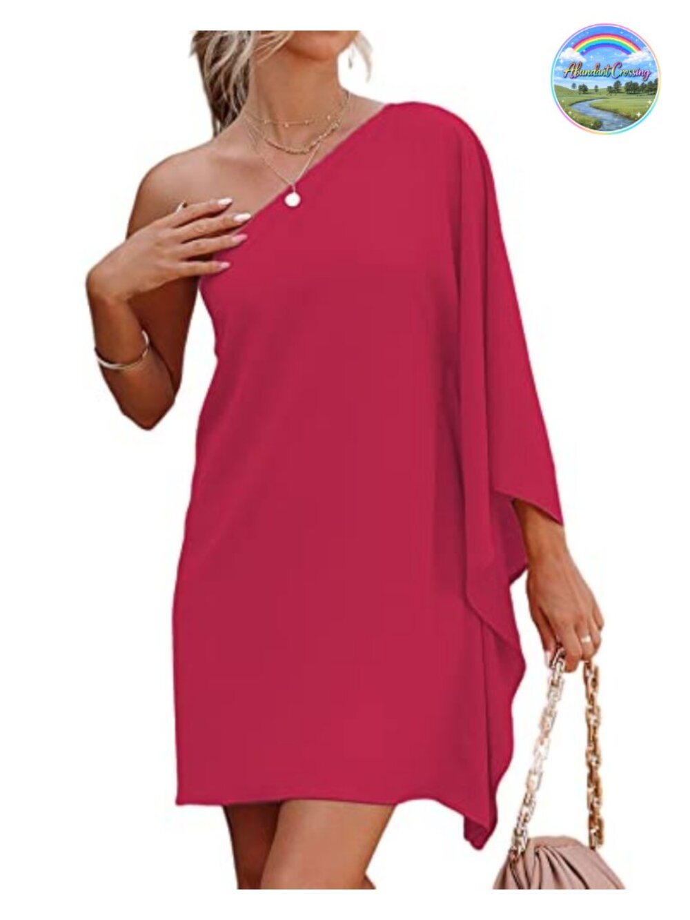Women's One Shoulder Ruffle Cocktail Dress